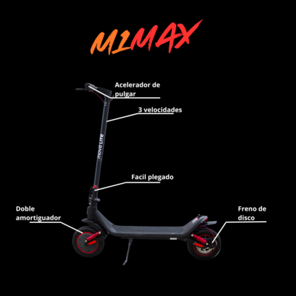 Scooter eléctrica M1 Max de Movelite, ideal para desplazamientos urbanos