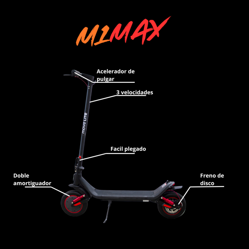 Scooter eléctrica M1 Max de Movelite, ideal para desplazamientos urbanos